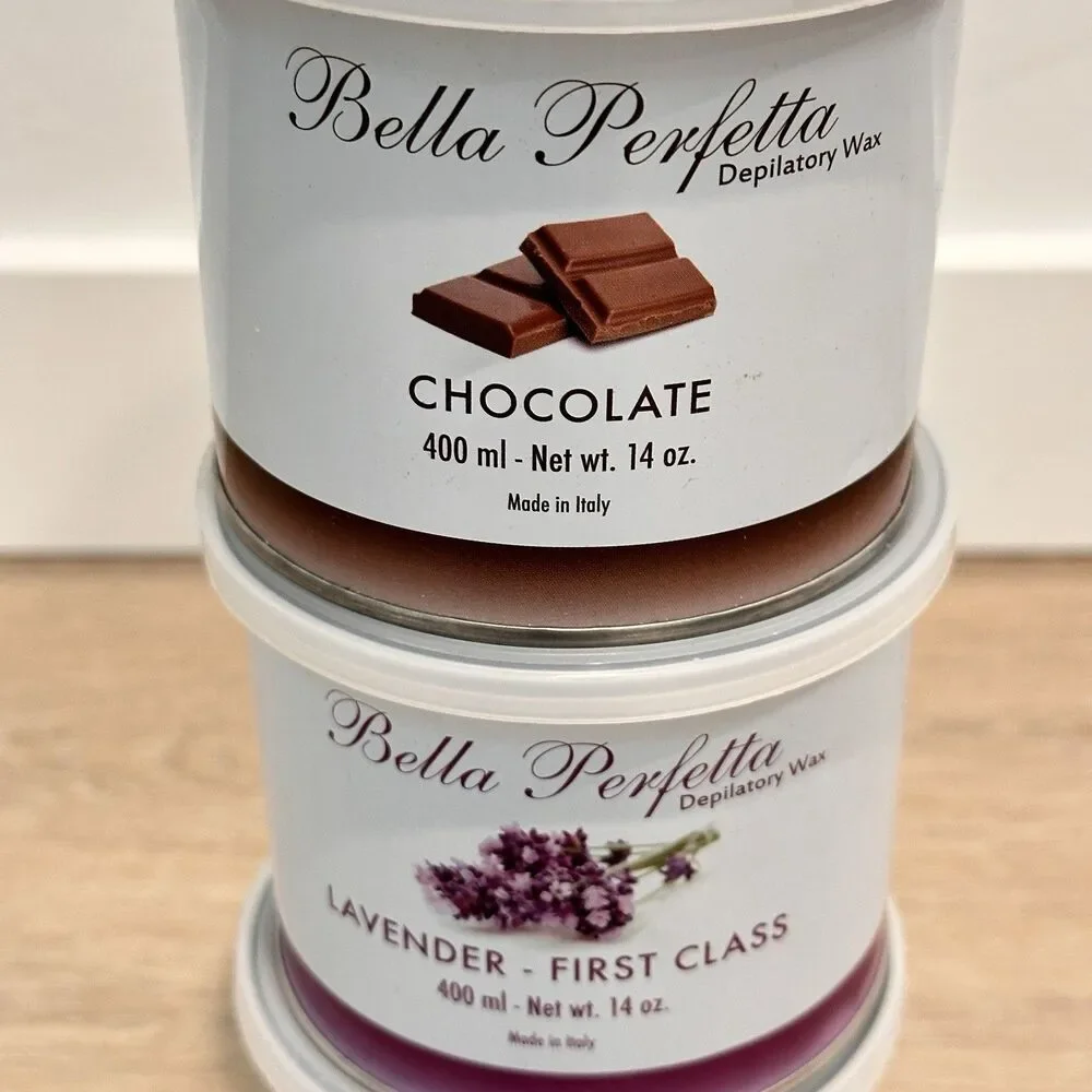 Lot 3 Bella Perfetta Depilatory Wax Lavender Chocolate 400ml 14oz Professional